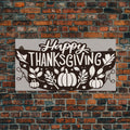 Happy Thanksgiving! Modern Farmhouse Wall Decor, Dining Room Wall Sign Kitchen Decor Large Framed Canvas Print, Fall Wall Art, Thankful