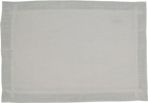 Fennco Styles Pleated Design Navy Blue Placemats 13" W X 19" L, Set of 4 - Classic Border Table Mats for Everyday Use, Dining Room Décor, Family Gatherings and Special Occasions
