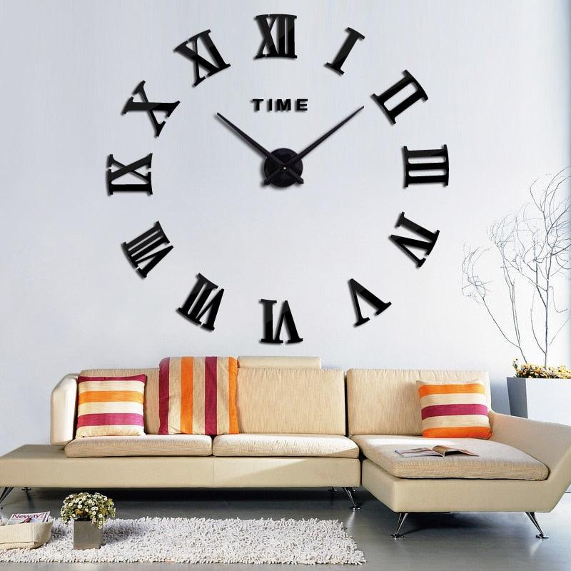 3D Big Acrylic Mirror Wall Clock Quartz Watch 3D Wall Clock Mirror Surface Decorative Clock Large Wall Sticker Clock for Living Room Bedroom Office Home Decorations Still Life Clocks Modern Home Decoration Living Room Stickers