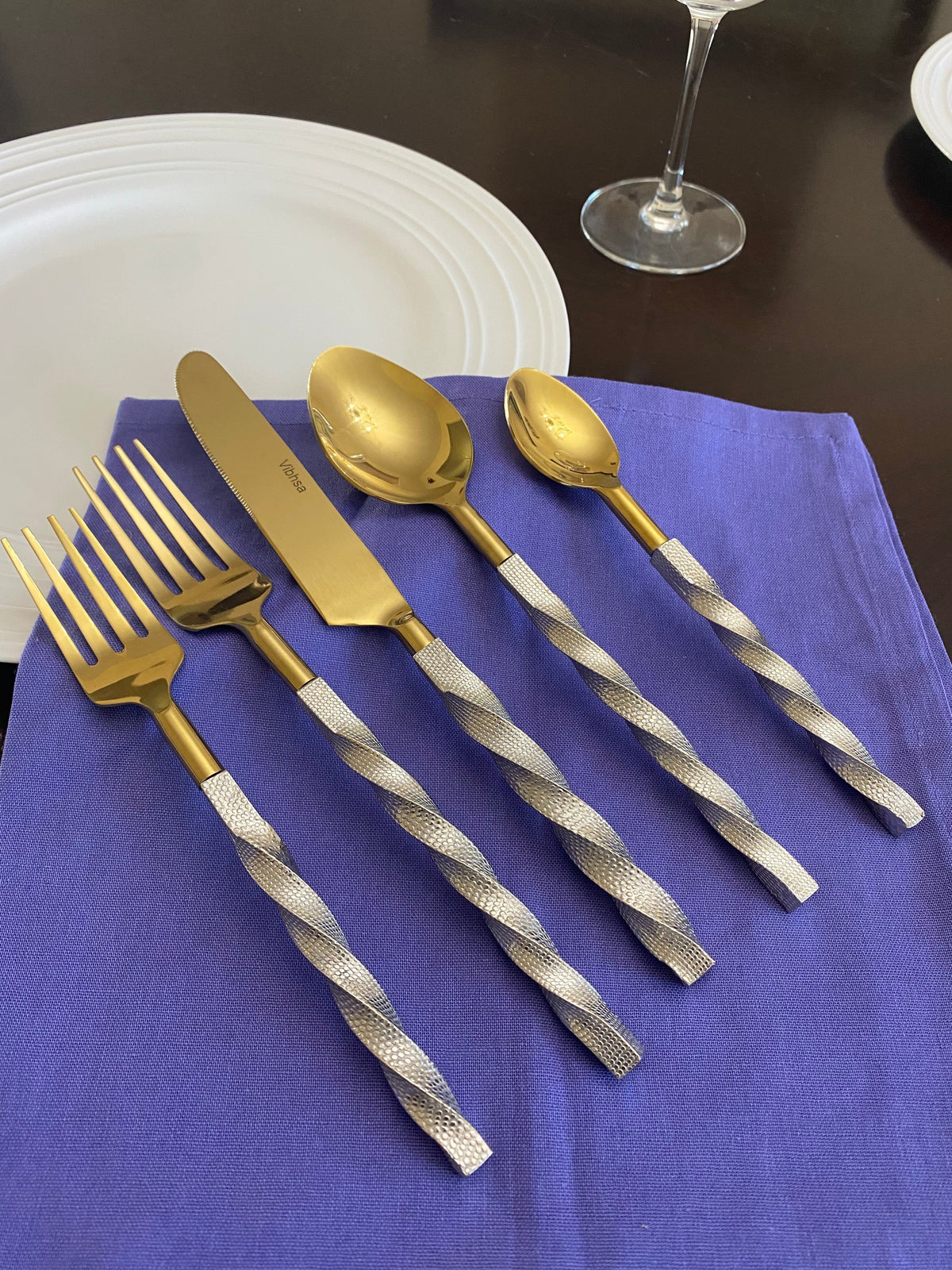 Gold Stainless Steel Flatware Set of 20 PC