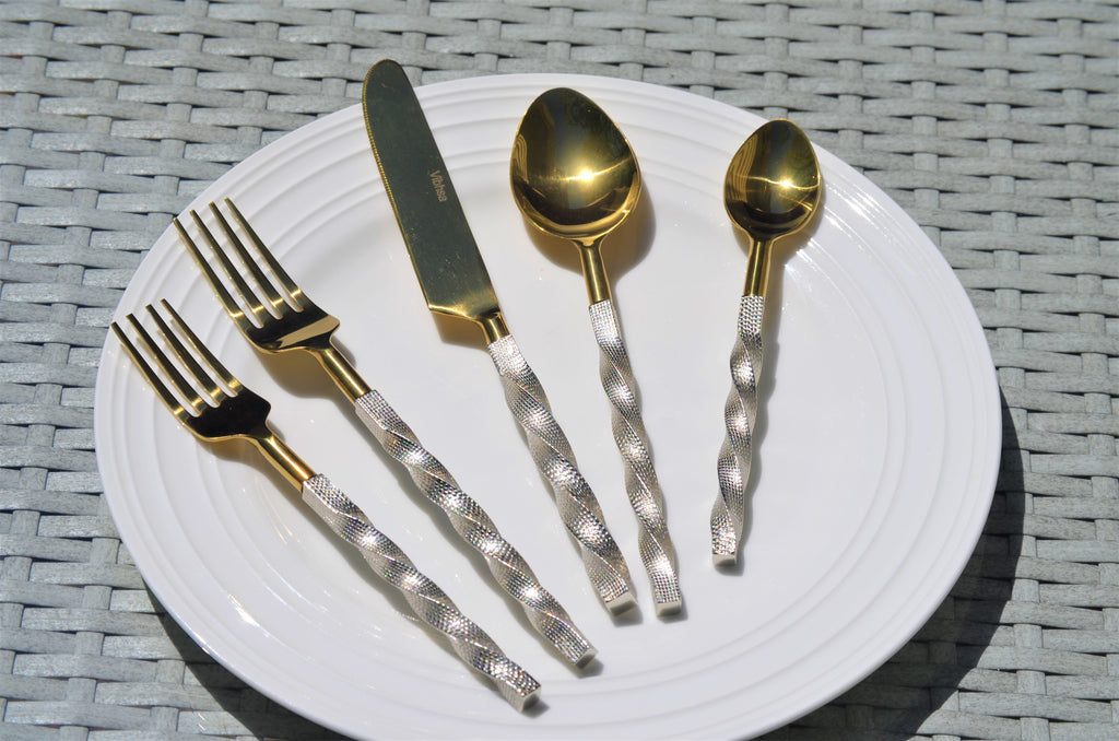 Gold Stainless Steel Flatware Set of 20 PC
