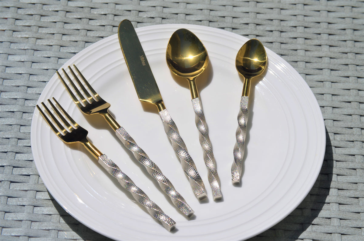Gold Stainless Steel Flatware Set of 20 PC