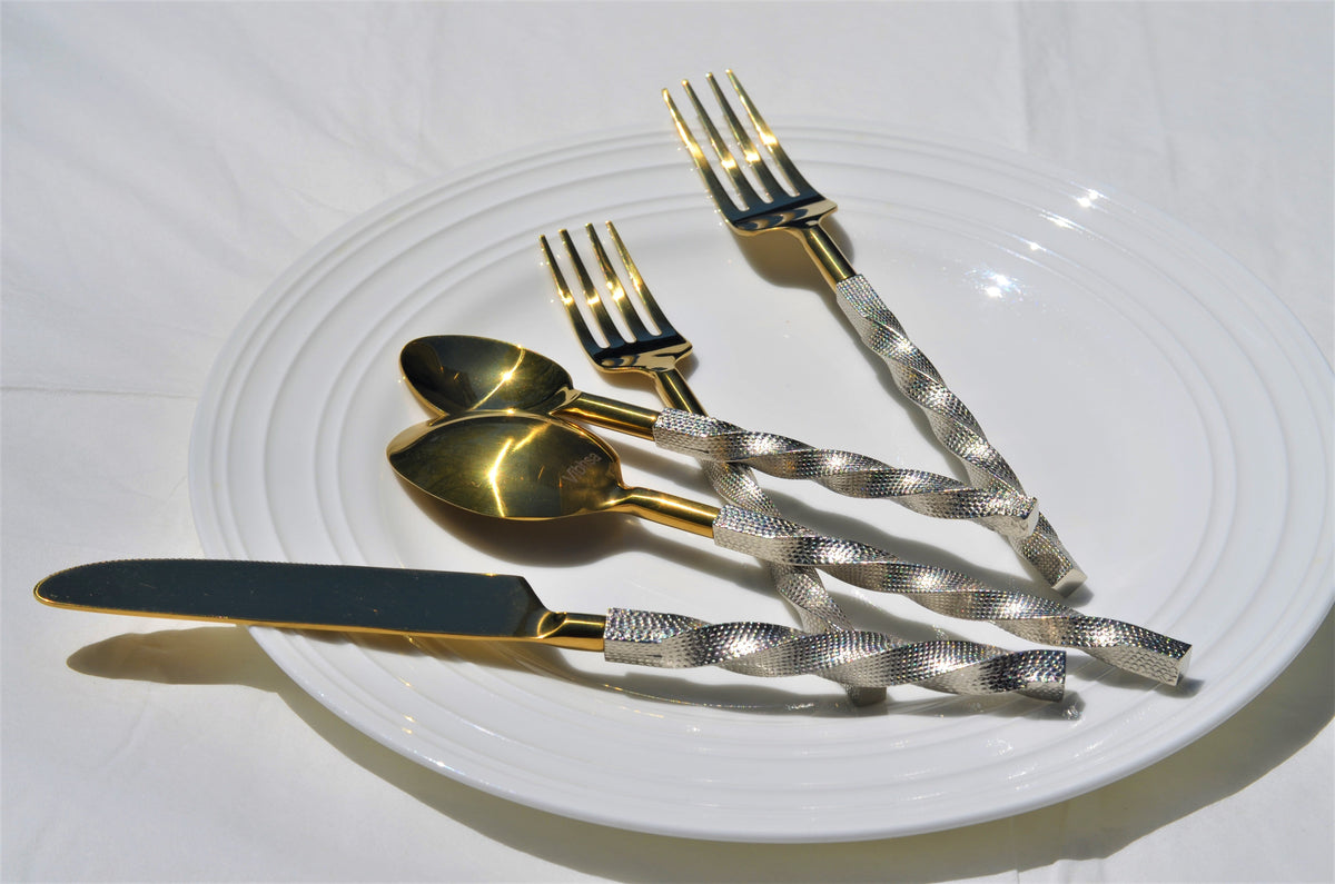Gold Stainless Steel Flatware Set of 20 PC