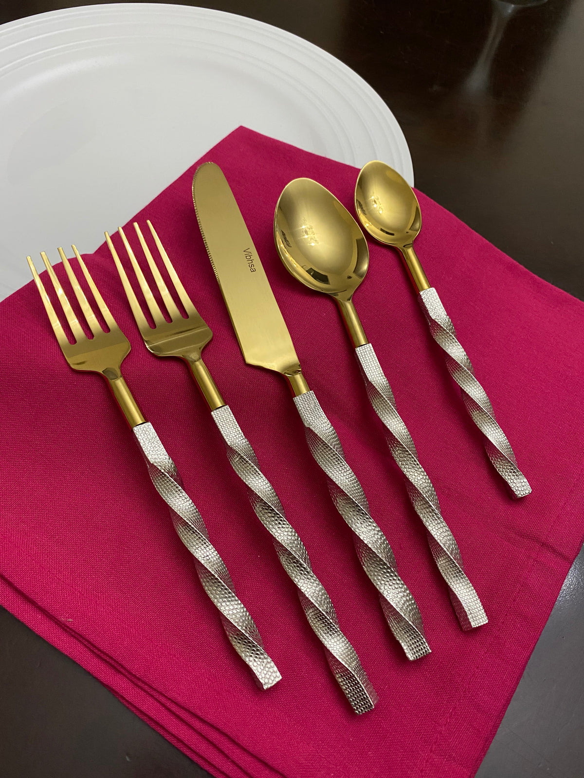 Gold Stainless Steel Flatware Set of 20 PC