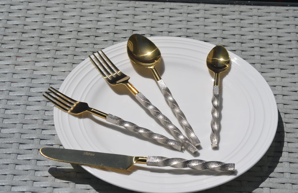 Gold Stainless Steel Flatware Set of 20 PC