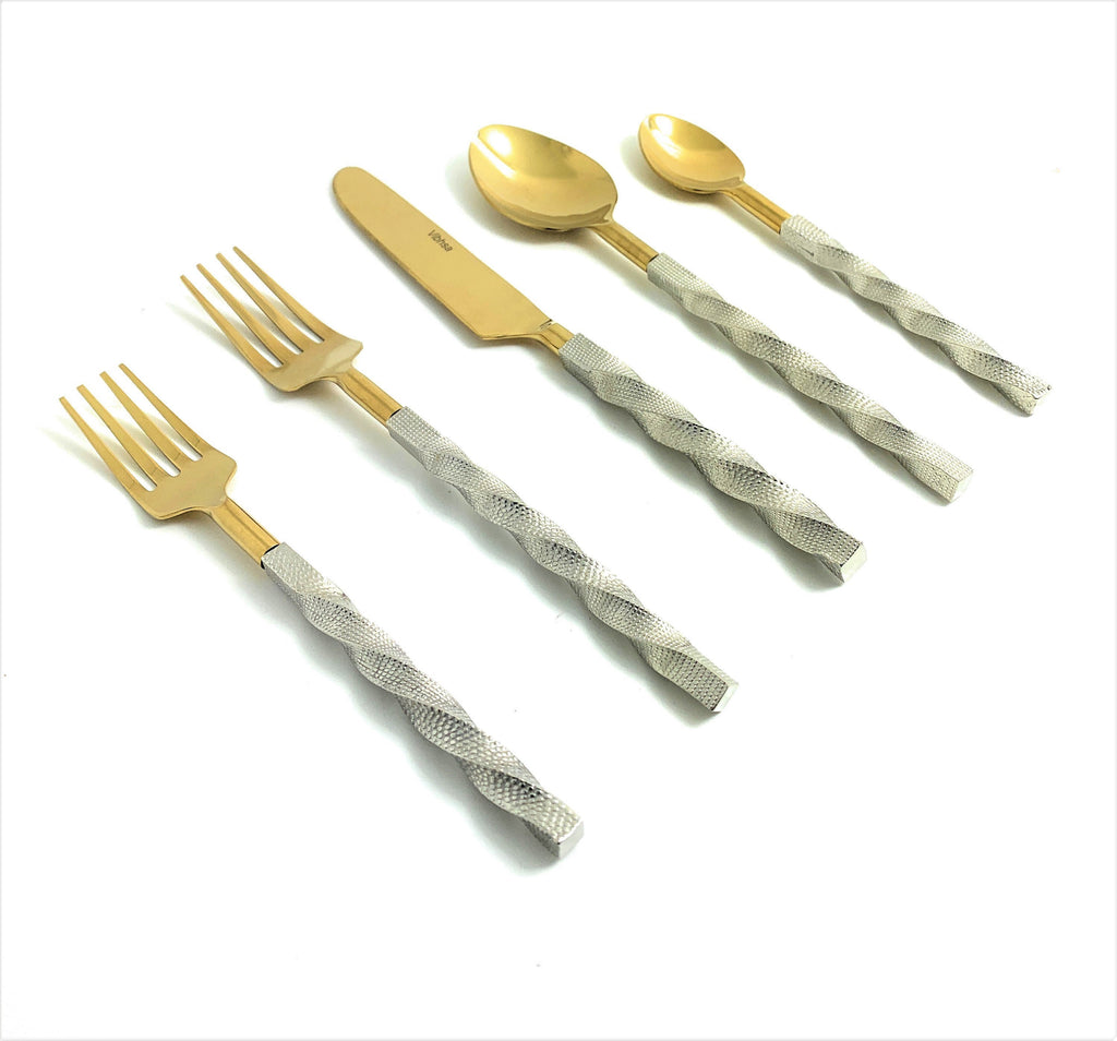 Gold Stainless Steel Flatware Set of 20 PC