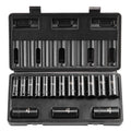 Impact Sockets Set 15pcs 6-Point 3/8in Drive Bit Ratchet Tool Kit Case